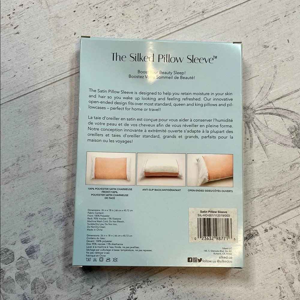 Silked Satin Pillow Sleeve Silver